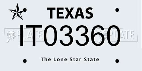 IT03360 Texas License Plate