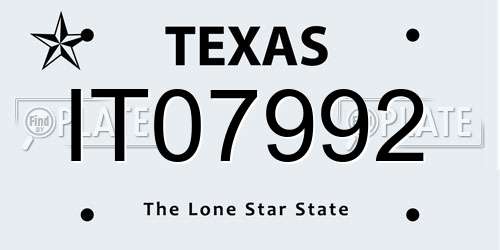 IT07992 Texas License Plate