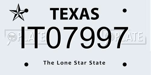 IT07997 Texas License Plate