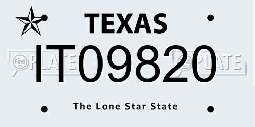 IT09820 Texas License Plate