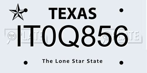 IT0Q856 Texas License Plate