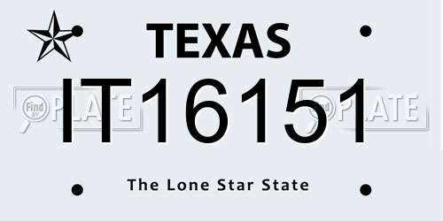 IT16151 Texas License Plate