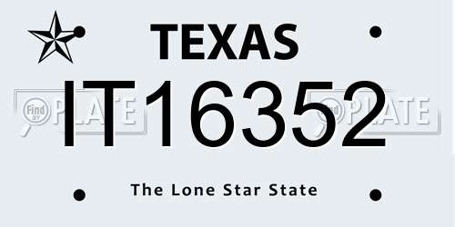 IT16352 Texas License Plate
