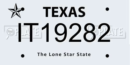 IT19282 Texas License Plate