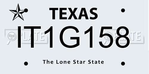 IT1G158 Texas License Plate