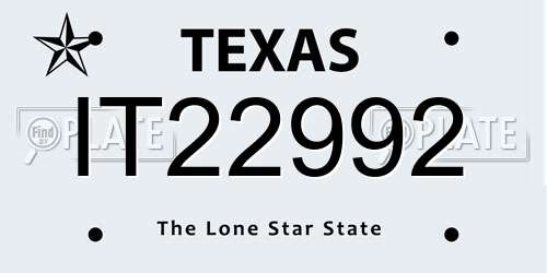 IT22992 Texas License Plate