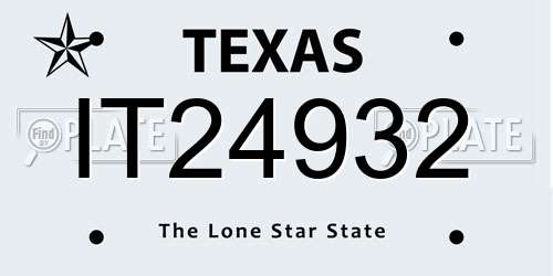IT24932 Texas License Plate