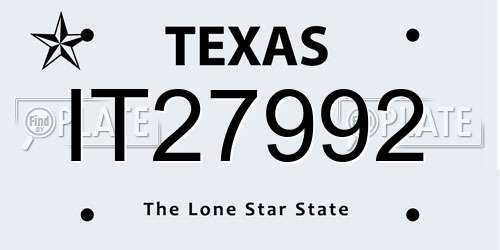 IT27992 Texas License Plate