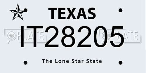 IT28205 Texas License Plate