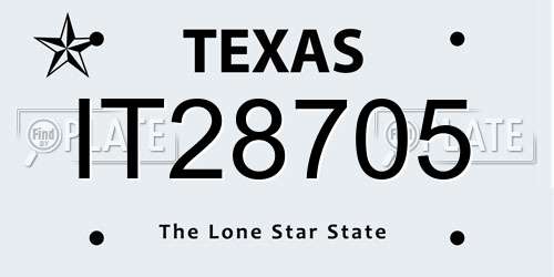 IT28705 Texas License Plate