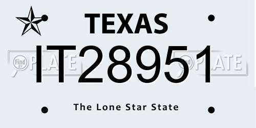 IT28951 Texas License Plate