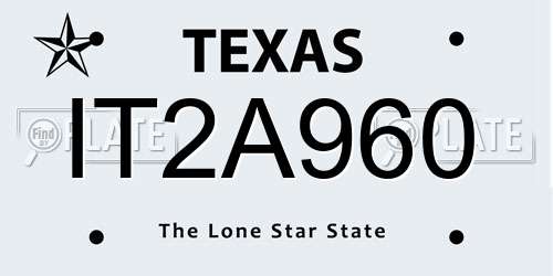 IT2A960 Texas License Plate