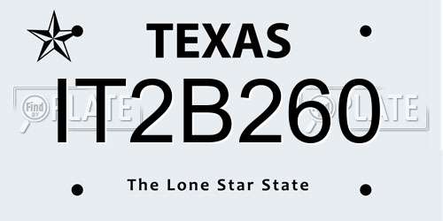 IT2B260 Texas License Plate