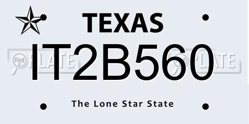 IT2B560 Texas License Plate