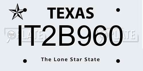 IT2B960 Texas License Plate