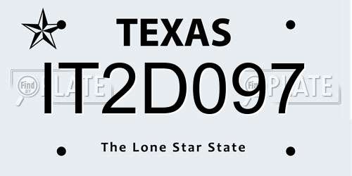 IT2D097 Texas License Plate