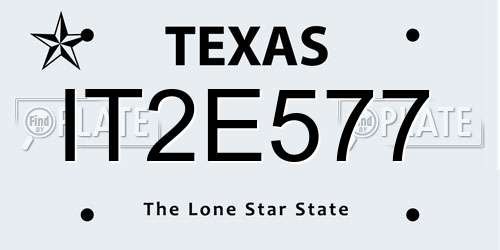 IT2E577 Texas License Plate