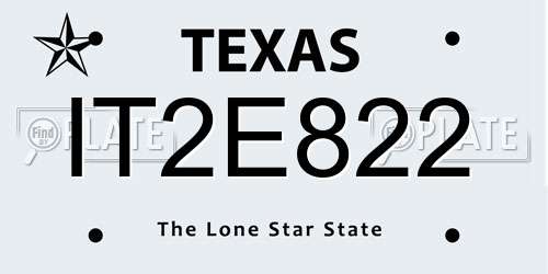 IT2E822 Texas License Plate