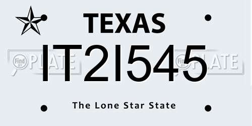 IT2I545 Texas License Plate