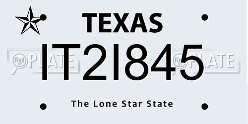 IT2I845 Texas License Plate