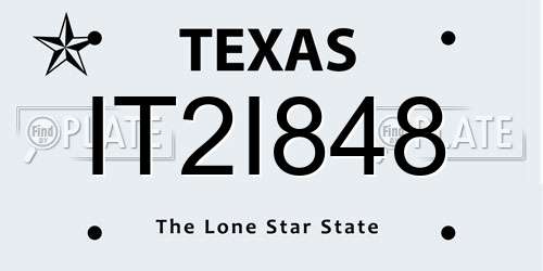 IT2I848 Texas License Plate