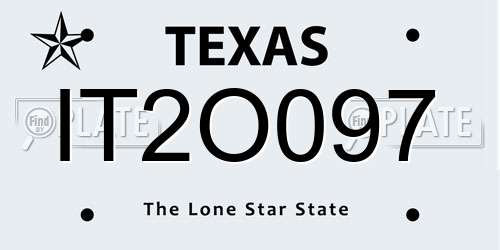 IT2O097 Texas License Plate