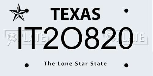 IT2O820 Texas License Plate