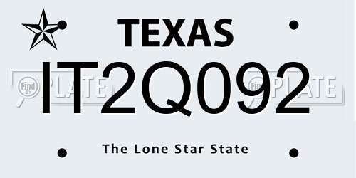 IT2Q092 Texas License Plate