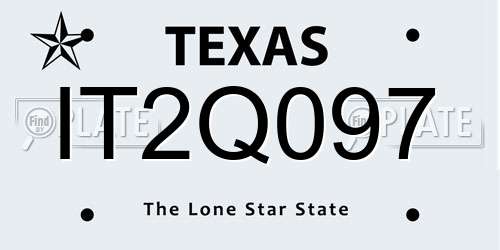 IT2Q097 Texas License Plate