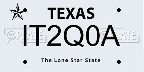 IT2Q0A Texas License Plate