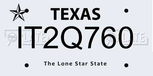IT2Q760 Texas License Plate