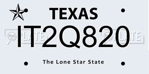 IT2Q820 Texas License Plate