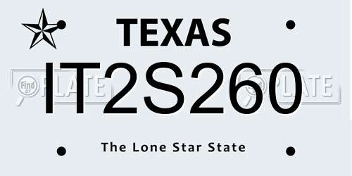 IT2S260 Texas License Plate