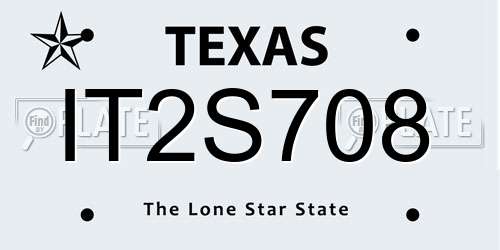 IT2S708 Texas License Plate