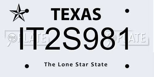 IT2S981 Texas License Plate