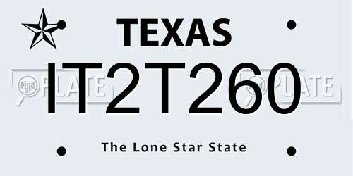 IT2T260 Texas License Plate