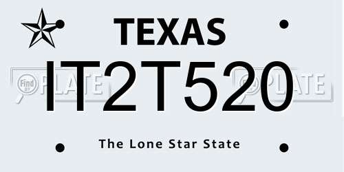 IT2T520 Texas License Plate