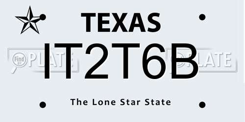 IT2T6B Texas License Plate