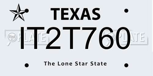 IT2T760 Texas License Plate