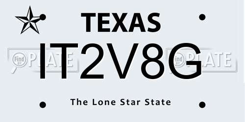 IT2V8G Texas License Plate