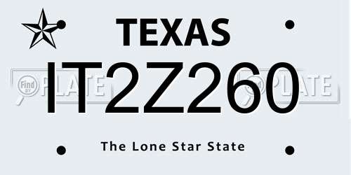 IT2Z260 Texas License Plate