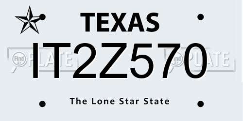IT2Z570 Texas License Plate