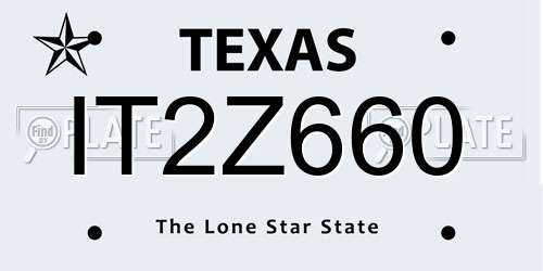 IT2Z660 Texas License Plate