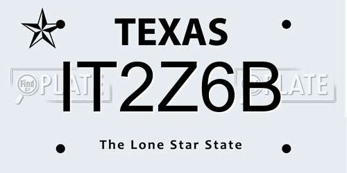 IT2Z6B Texas License Plate