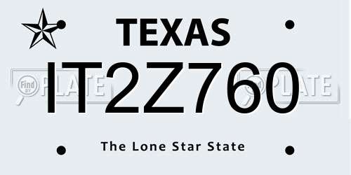 IT2Z760 Texas License Plate