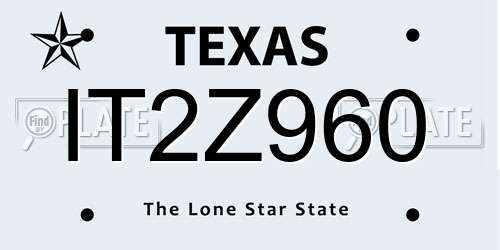 IT2Z960 Texas License Plate