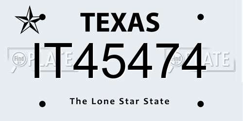 IT45474 Texas License Plate