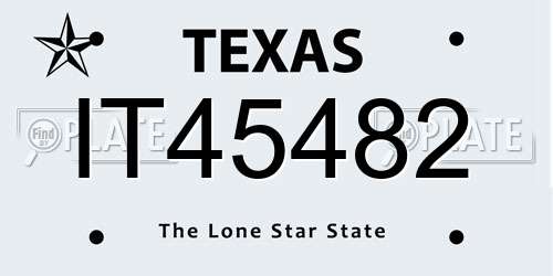 IT45482 Texas License Plate
