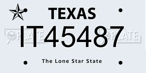 IT45487 Texas License Plate