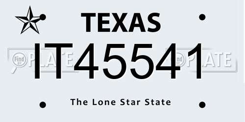 IT45541 Texas License Plate